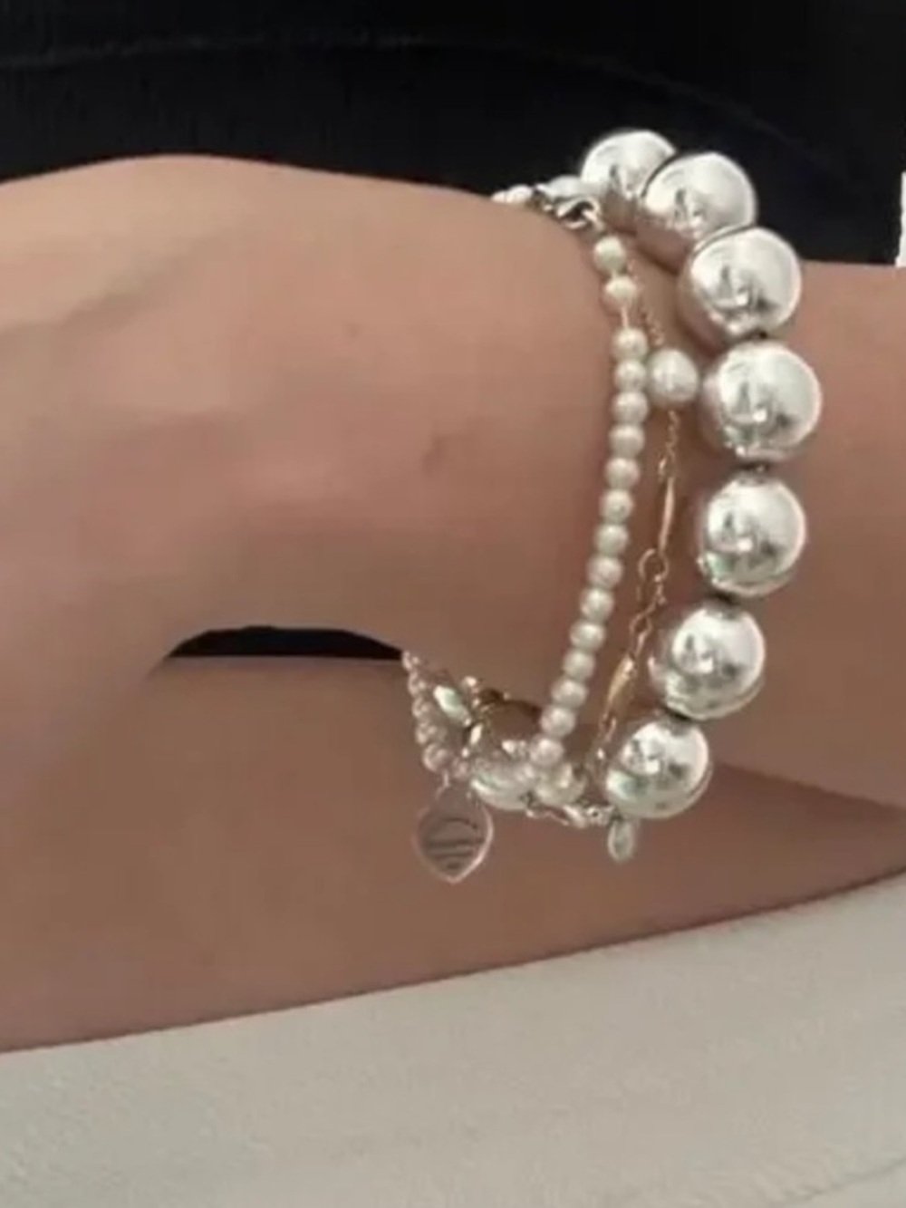 LARGE  14mm Hardware Bead Bracelet - Tiffany & Co. VINTAGE, RARE, RETIRED - Picture 5 of 14